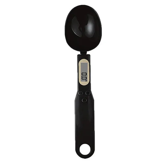 Balanza de cuchara digital negra LCD cocina 0.1-500g