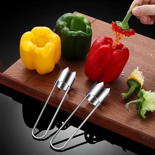 Descorazonador de acero inoxidable para chiles y frutas 1 pieza