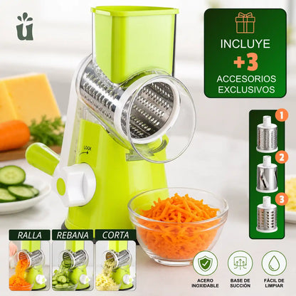 Rallador 3 en 1 de Alimentos + 3 Accesorios