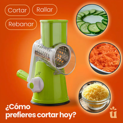 Rallador de Alimentos con 3 Cuchillas + 2 Accesorios