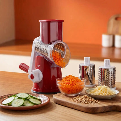 Rallador de Alimentos con 3 Cuchillas + 2 Accesorios