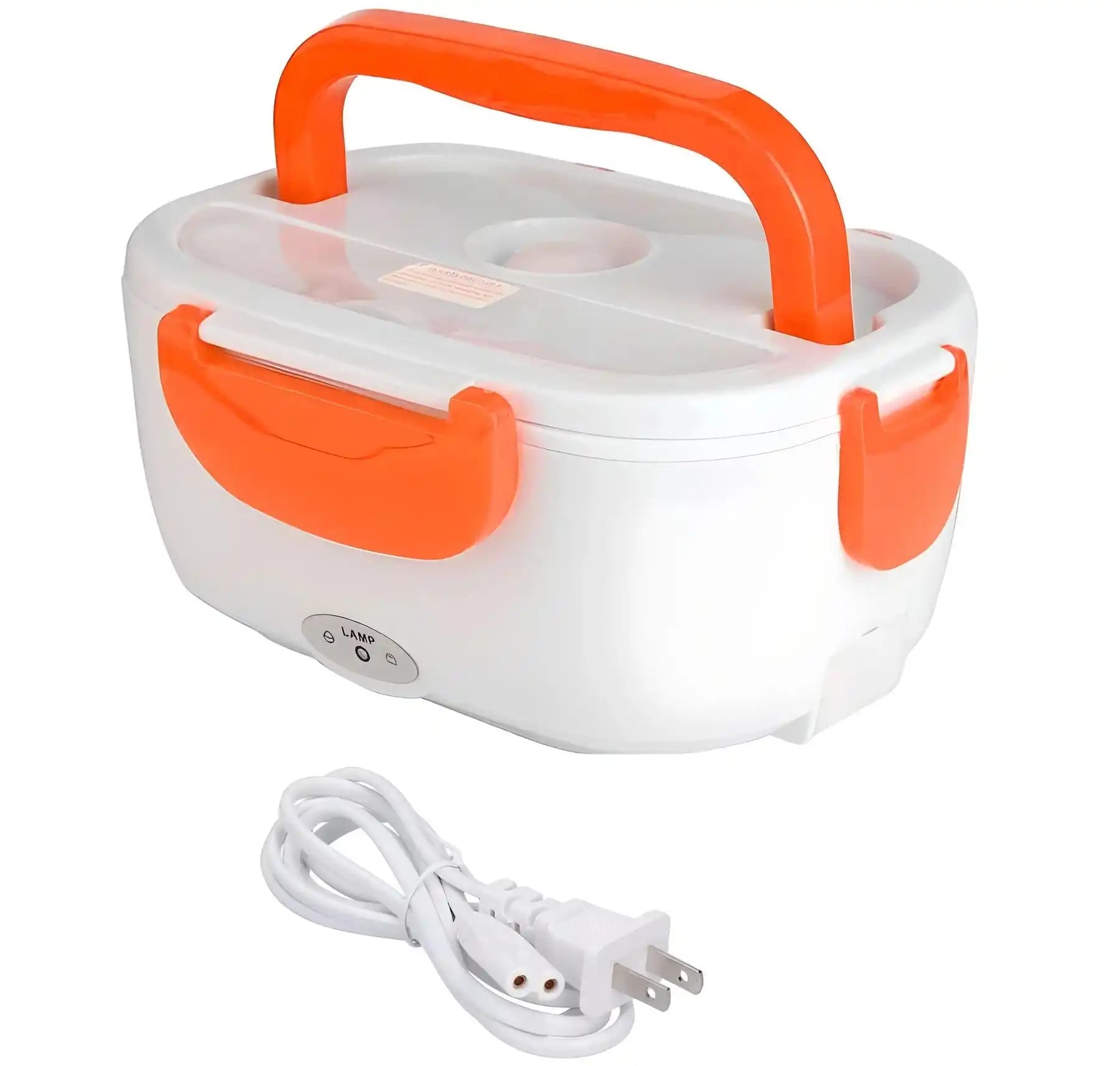 Fiambrera eléctrica portátil naranja 110V 12V – calienta comida para oficina y viajes
