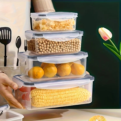 Set 8 recipientes herméticos sin BPA con tapa de cierre - apto microondas y congelador para frutas verduras y secos

