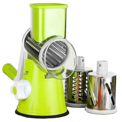 Rallador rotativo 3 en 1 - triturador manual verduras, queso y nueces, acero inoxidable