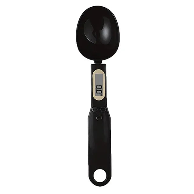 Balanza de cuchara digital negra LCD cocina 0.1-500g
