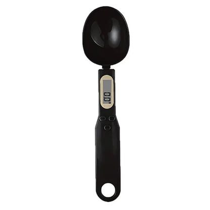 Balanza de cuchara digital negra LCD cocina 0.1-500g

