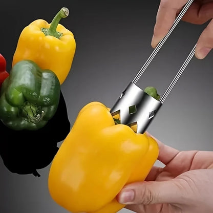 Descorazonador de acero inoxidable para chiles y frutas 1 pieza
