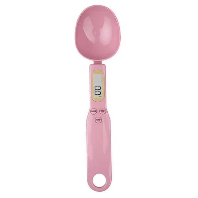 Báscula de cuchara digital para cocina color rosa 0.1-500g