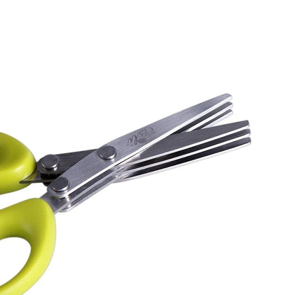 Tijeras de cocina multifuncionales acero inoxidable 5 capas corte hierbas
