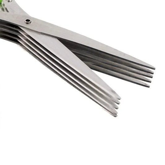 Tijeras de cocina multifuncionales acero inoxidable 5 capas corte hierbas
