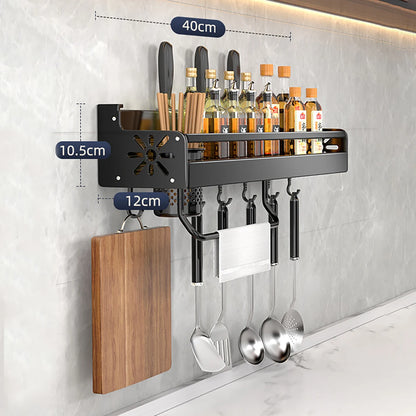 Organizador doble cocina aluminio pared 40cm
